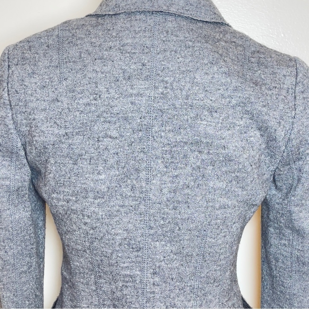 Banana Republic Wool Blend Knit Blazer Size 0 Gray Tailored Career Jacket - Picture 9 of 16